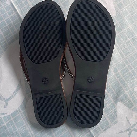 Brown Rhinestone Sandals - Picture 3 of 4